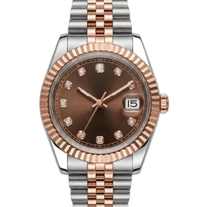 Fluted Date Mod Rose Gold Diamond