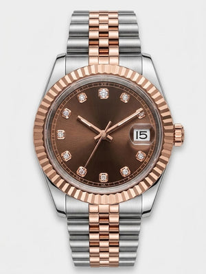 Fluted Date Mod "Rose Gold Diamond"